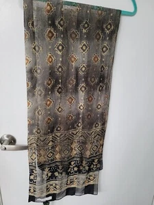 Harve Benard Polyester Chiffon Scarf | Lightweight Women's Grey, Ivory, Gold - Picture 1 of 12