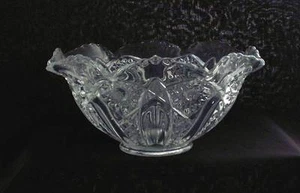 LE Smith Quintec Bowl 317 10-1/2” Heritage Line Clear Crimped Edge USA bfe1754 - Picture 1 of 4