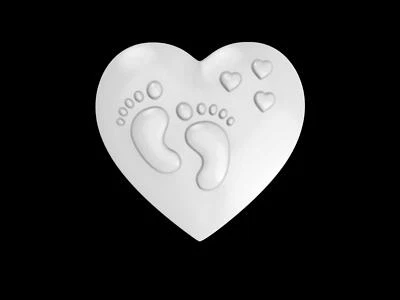 Baby Love Heart Mold, Bath Bomb Mold, Soap Mold, Chocolate Mold, Craft Mold - Image 1 of 4