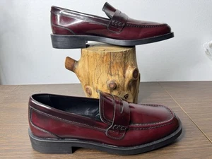 Zara Red Patent Leather Penny Loafer Womens Size 39 Burgundy - Picture 1 of 12