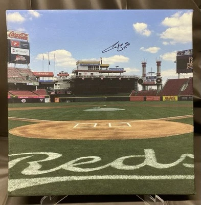 Great American Ballpark Reds Canvas Print Signed Autographed Amir Garrett - Image 1 of 4