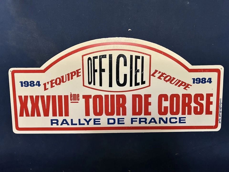 Plaque Rallye Tour De Corse Officiel Targa Rally Plate Schilder Wrc - Photo 1/1