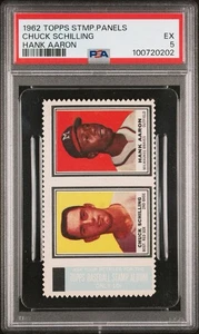HANK AARON 1962 TOPPS STAMP PANELS PSA 5 ! *JUST GRADED ! *INSANELY LOW POP~LOOK - Picture 1 of 2