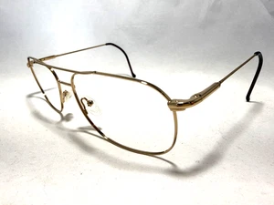 Safilo Elasta Gold Aviators Eyeglasses FRAME 60-17 - Picture 1 of 4