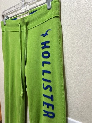 Vintage Y2K Hollister Green Women's Flare Sweatpants Spell Out Logo Size XS - Image 1 of 4