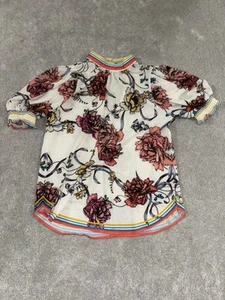 Top floral Flying Tomato para mujer talla S campesino colorido hippie arsty fluido - Imagen 1 de 7