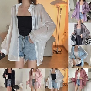 Coat Sun Protection Clothing Slightly Transparent Student Women\'s Breathable - Picture 1 of 16