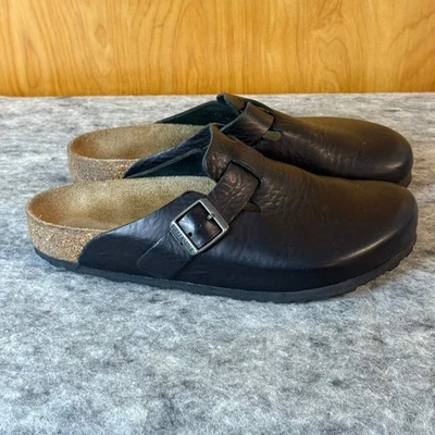 Zuecos Birkenstock Boston de cuero negro EU 42 US 9 ajuste regular Foto 1 de 4