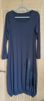 Naya Grey Jersey Bubble Hem Maxi Dress With Black Abstract Design S - Image 1 of 4