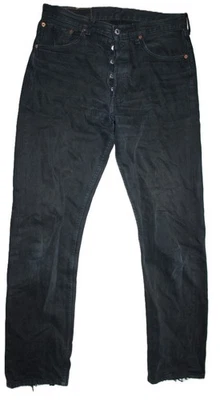 Vaqueros vintage Levi's 501 para hombre W32 L34 negro Denim Paper Tag - Imagen 1 de 4