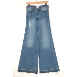 LITZ BY UNIQ Distressed Flare Jeans Gr. 28/7 Med Wash Undone Hem Stretch High - Bild 1 von 9