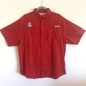 Camisa Columbia Roja PFG Arizona Wildcats Ventilada Manga Corta Para Hombre Talla L Pesca - Imagen 1 de 15