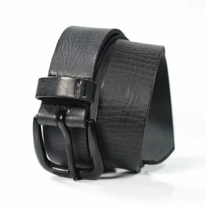 Billabong Men's Black Cow Leather Black Buckle Belt (S01) - Picture 1 of 6