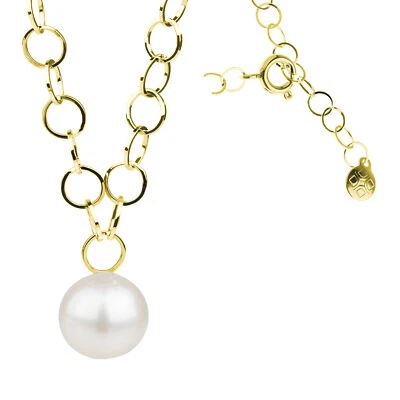 Ernstes Design Collier K154 Edelstahl mit Anhänger Kette mit Perle Halskette ver - Bild 1 von 3