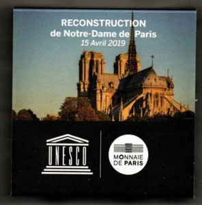 2019 France SILVER Proof 10 Euro Reconstruction of Notre Dame w/Box and COA - Picture 1 of 6