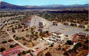 Plaza und Mondpyramide Teotihuacán Mexiko Luftbild Postkarte verschickt ca. 1950er - Bild 1 von 2