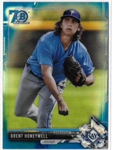 2017 BOWMAN CHROME - 70th BLUE REFRACTOR - PROSPECT - BRENT HONEYWELL - Picture 1 of 1