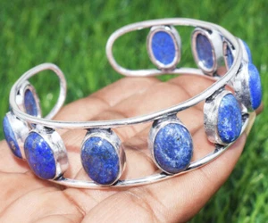 Lapis Lazuli Gemstone Ethnic Handmade Adjustable Fashion Bangle Jewelry GB-6045 - Picture 1 of 1