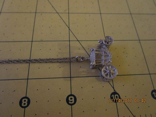 COACH Collana 18 pollici CIONDOLO carrozza Sterling VINTAGE