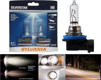 Sylvania Silverstar H9 65W Two Bulbs Headlight High Beam Replacement Stock Lamp - Image 1 of 4