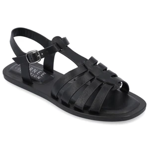 Women's Journee Collection Benicia Sandal, Style# 68969, Size 9.5, Color Black - Picture 1 of 14