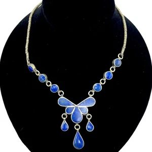 Collar colgante vintage de lapislázuli en capas - Imagen 1 de 9