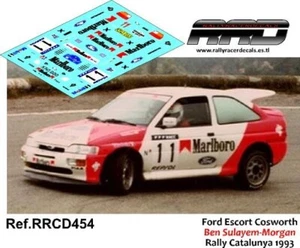 DECAL/CALCA 1/43; Ford Escort Cosworth Bin Sulayem-Morgan Rally Catalunya 1993 - Imagen 1 de 2