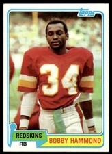 1981 Topps Football Card Bobby Hammond A Washington Redskins #451