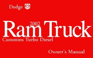 2002 Dodge Ram Turbo Diesel Truck Owners Manual User Guide Reference Book - Picture 1 of 1