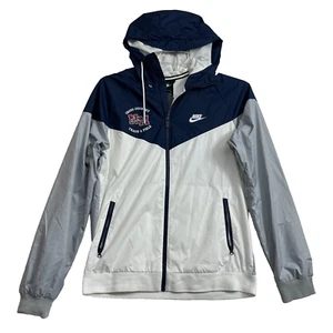 Nike Patriot League Windbreaker Jacke Herren M Weiß Blau Langarm Leichtathletik - Bild 1 von 9