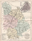 WIEN. Karte der Abteilung. Plan de Poitiers. MALTE-BRUN 1852 alte Karte