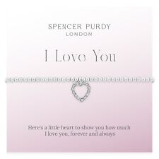 Spencer Purdy I Love You Bracelet Silver Love Bracelet With Heart Gifts For Her
