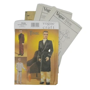 Vogue Craft 7516 Trent Doll Clothes Pattern One Size Uncut Circa Jacket Robe PJs - Picture 1 of 9