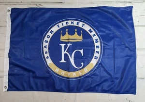 Kansas City KC MLB Royals Season Ticket Member Holder Flag 34 x 24 NWOT - Picture 1 of 4