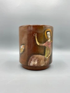 Polia Pillin Art Pottery Vase with 3 Women and a Fish 4-1/2” Tall READ - Picture 1 of 11