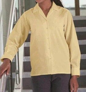 Twin Pack Long Sleeve Revere Collar cream blouse School Uniform Shirt Size 32 - Picture 1 of 1