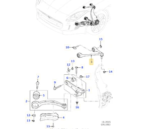 New Genuine Jaguar F-Type Front Left Upper Control Arm Wishbone C2P25604 - Picture 1 of 8