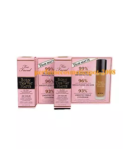 NIB 2 X TOO FACED BORN THIS WAY MATTE FOUNDATION TRAVEL SIZE .17 OZ 5 ML - CHAI - Picture 1 of 6