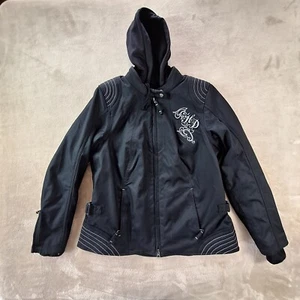 Harley Davison Biker Jacket Women's XL Black Hooded Interchange Fleece Lining - Picture 1 of 15