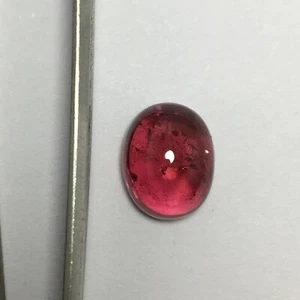 Genuine ruby lite tourmaline cabochon gemstone good color oval shape 4.20 carat - Picture 1 of 4