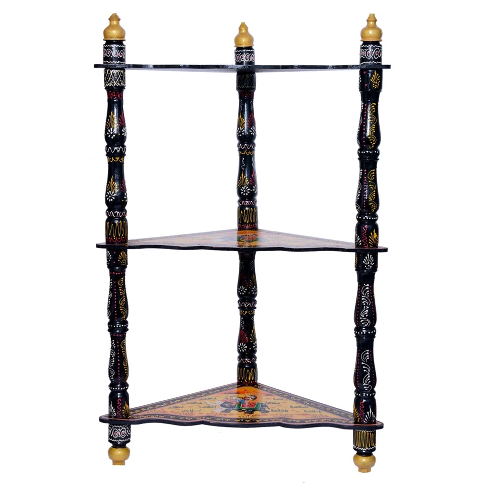 Wooden Hand painted 3 Layer End Table Corner Table Side Table Folding Table - Image 1 of 3