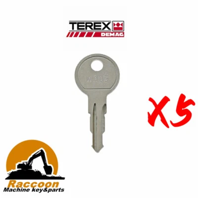 5pcs Fits Terex WA05 Equipment Ignition Start Starter Keys - Image 1 of 2