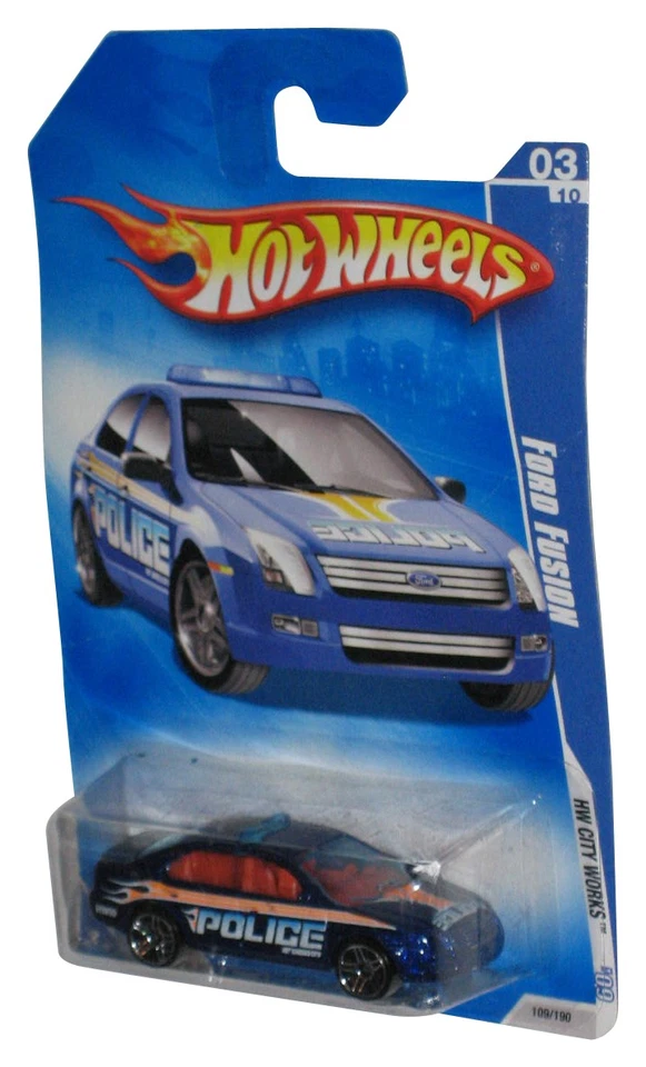 Hot Wheels Hw Città Fabbrica '09 Blu Polizia Ford Fusion (2008) Auto Giocattolo - Immagine 1 di 1