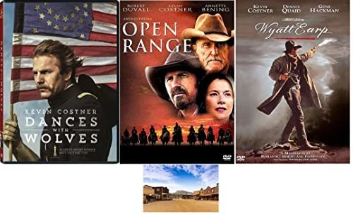 Kevin Costner Triple Feature Dances With Wolves Open Range and Wyatt Earp 3 DVD - Image 1 of 1