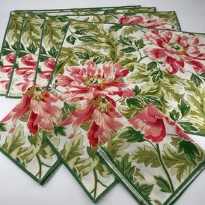 April Cornell 4 Stoff Tischsets und 3 Servietten rosa Blumen Landhaus Kern - Bild 1 von 7