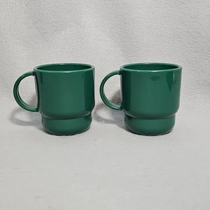 Paquete de 3 tazas de café apilables Tupperware vintage #2224A #2224B verde 9 oz - Imagen 1 de 3