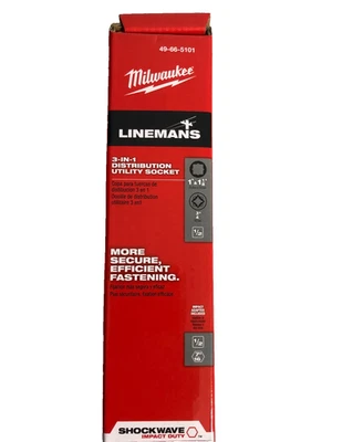 ¡NUEVO! Enchufe utilitario de distribución Milwaukee 49-66-5101 Shockwave Lineman's 3 en 1 Foto 1 de 4