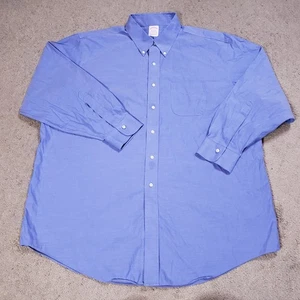 Brooks Brothers Mens MADISON Blue Non Iron Supima Cotton Dress Shirt 18-34" XXL - Picture 1 of 8