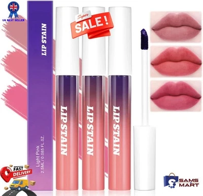 LAKERIAN 3PCS Peel Off Lip Stain Set - Long-Lasting Matte Lip Gloss, Nude Waterproof Lip