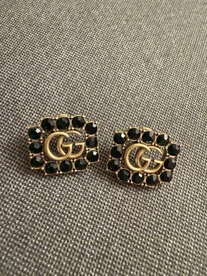 Pendientes Gucci Oro con Piedras Verde Profundo Hechos en Italia Foto 1 de 4